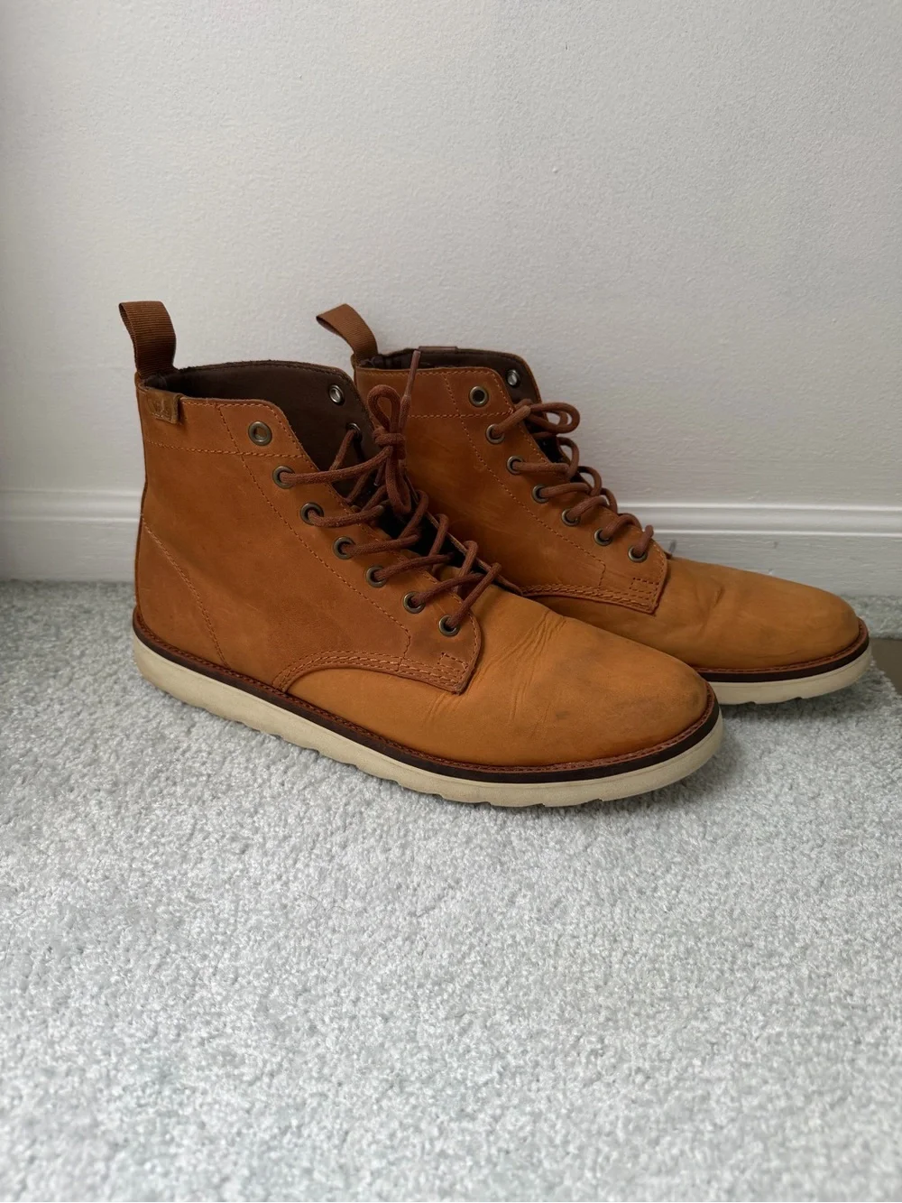 Vans Tan Leather Lace-Up Boots